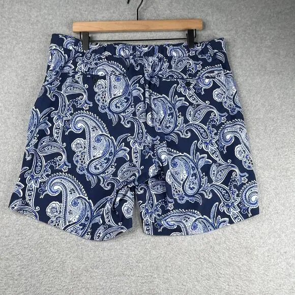 Polo Ralph Lauren Paisley Shorts mens Size 38 Blue Pocket Stretch Straight - Picture 9 of 11